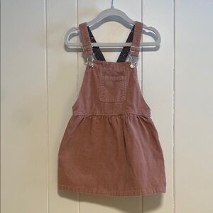 Zara Mauve Corduroy Overalls Dress
